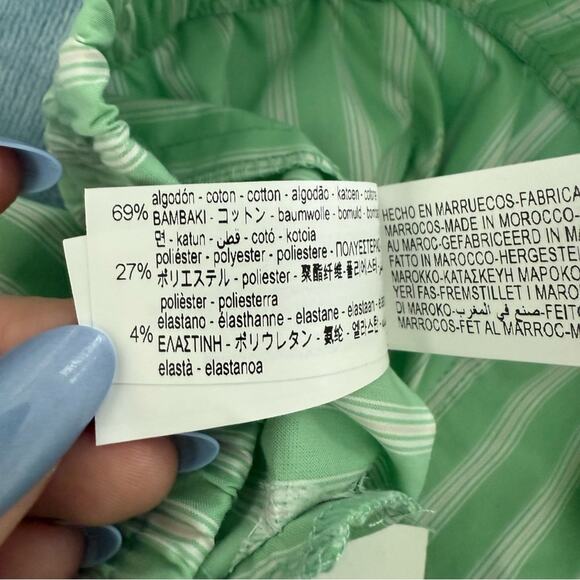 Zara Cotton Stripe Green Boxer Shorts - Picture 7 of 7